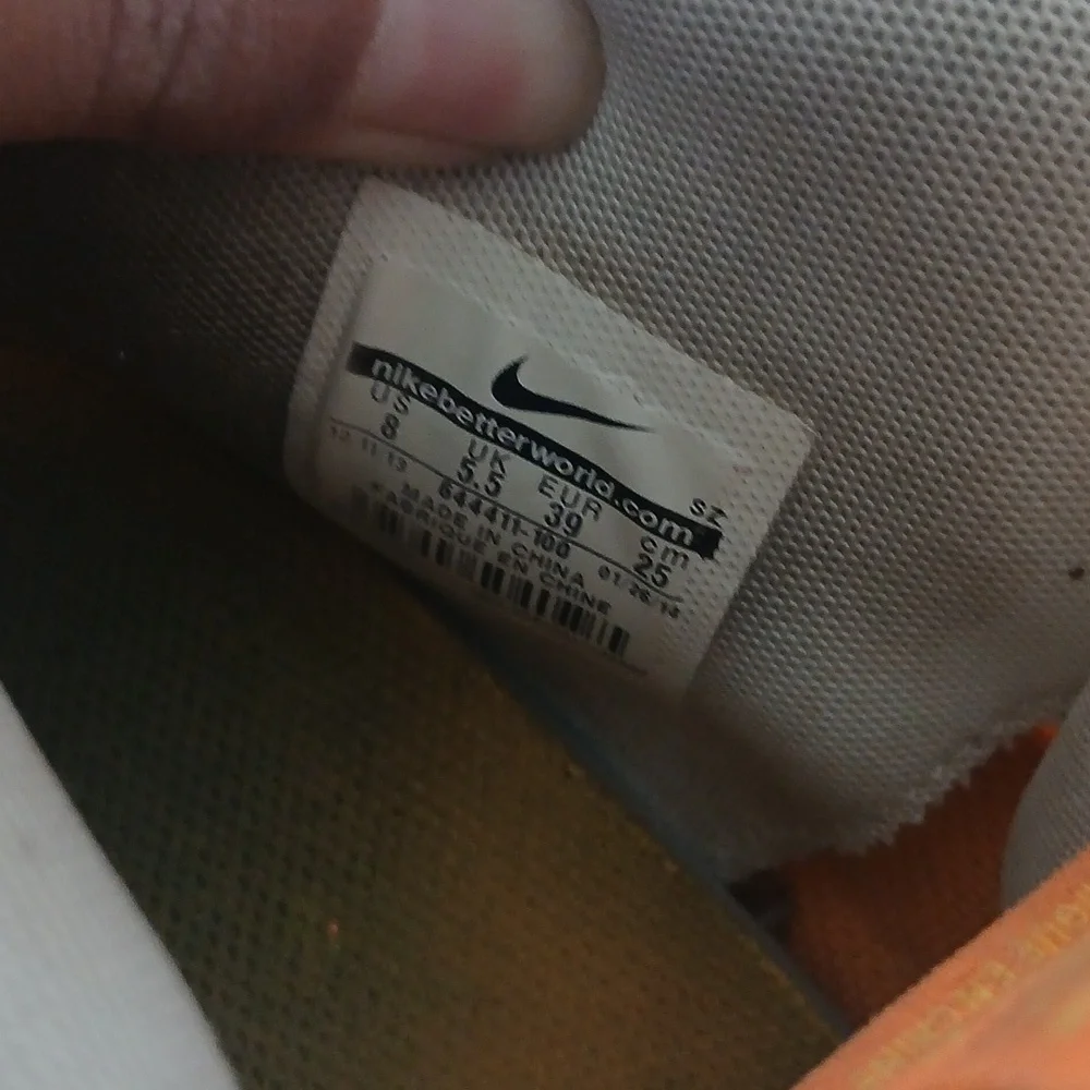 Nike Sky High Hidden Wedge White And Orange Size 8 - Picture 10 of 16